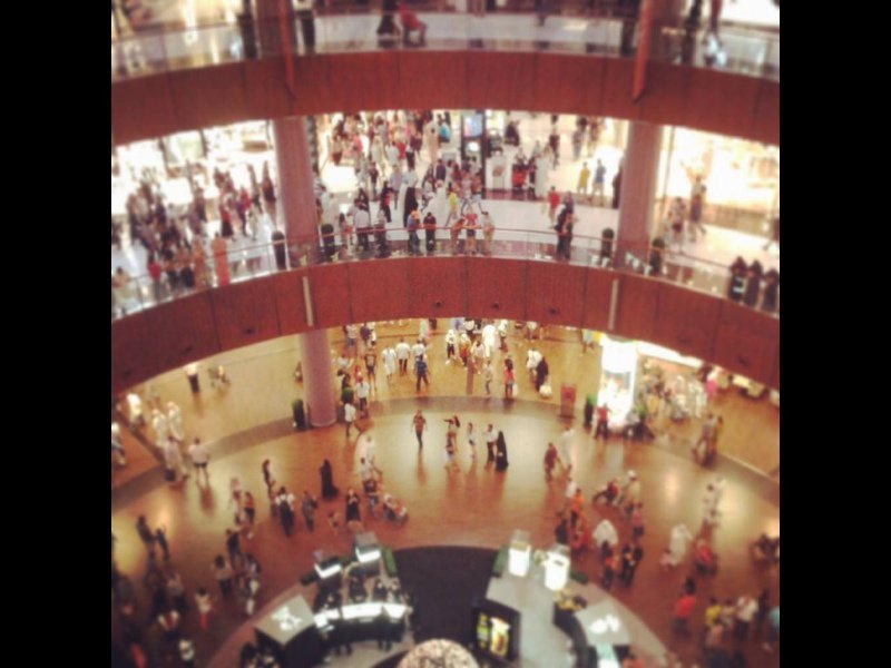 The hustle and bustle of the mall.