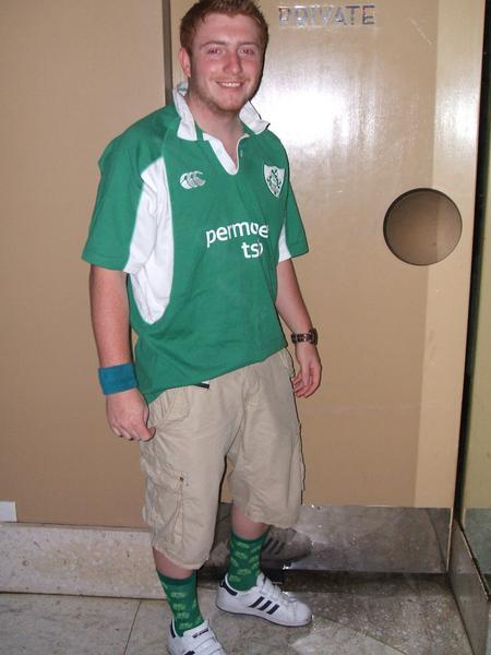 Gav and his socks on Paddys Day