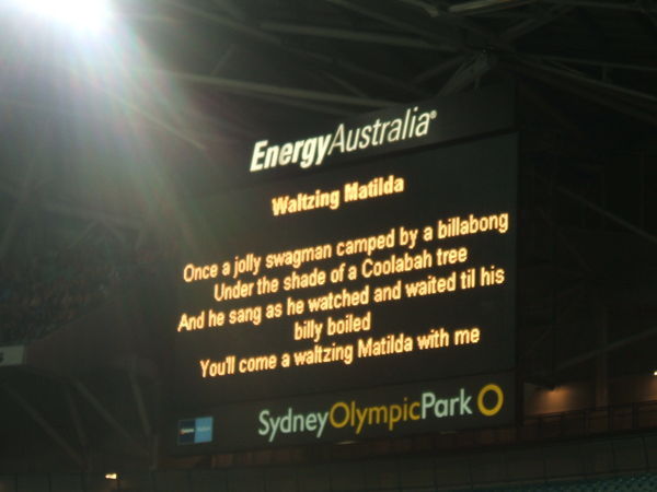 The song after the Aussie anthem!