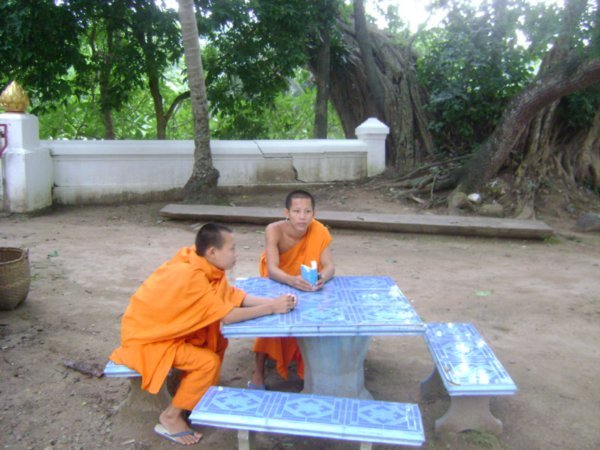 Couple of young monks chillaxing