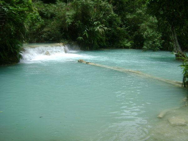 Some of the turqoise pools at the bottom of the waterfall