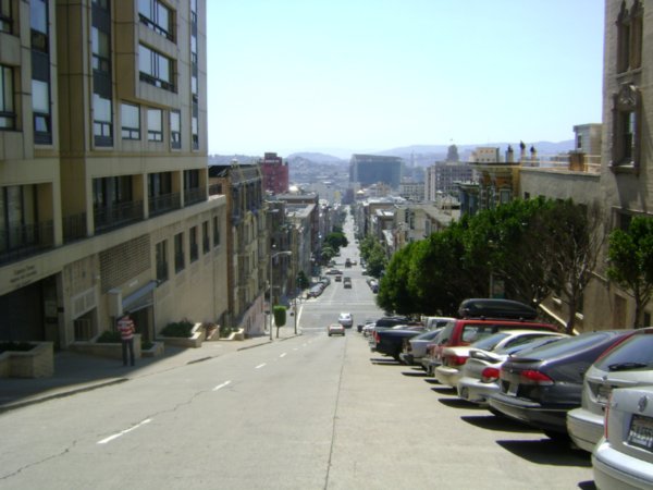 View from the top of one of the streets in San Fran