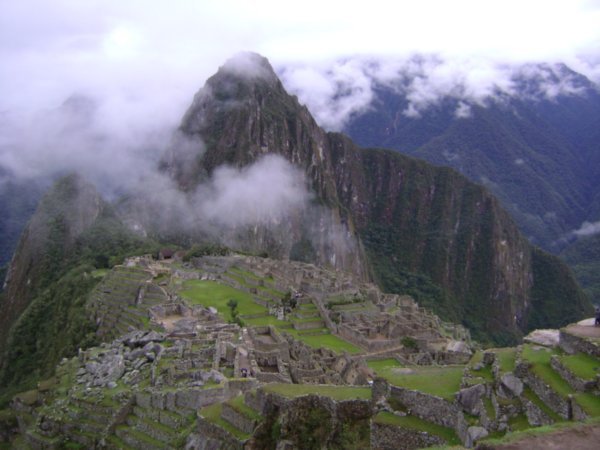 Machu nestled in the mountains