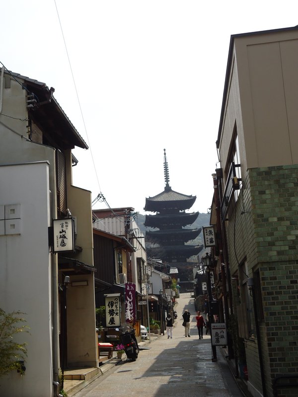 Loved this picture, a glance up a side street in any part of Kyoto usuallly shows you a shrine or temple
