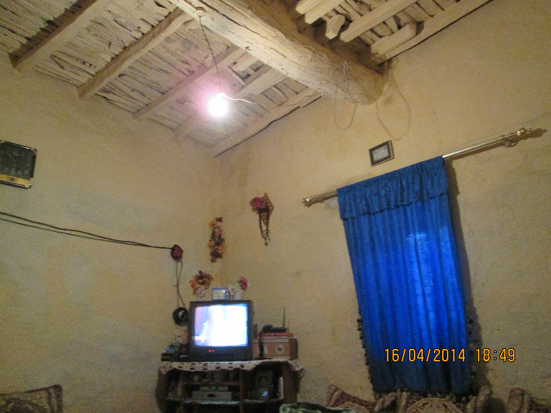 Inside: traditional walls and ceiling, TV and telephone