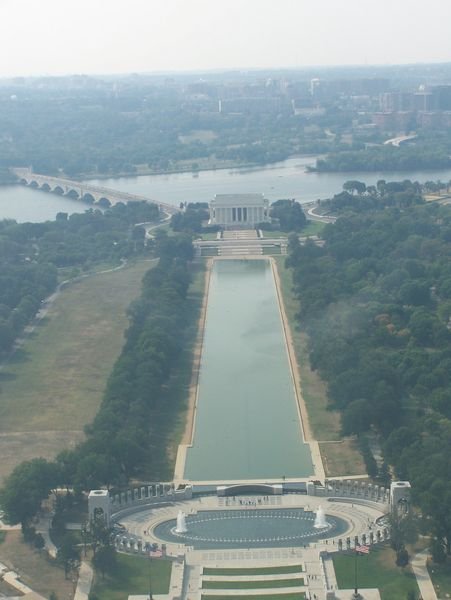 Reflecting Pond seen from top of Washington Monument