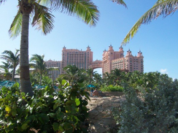 View of the resort from the beach.