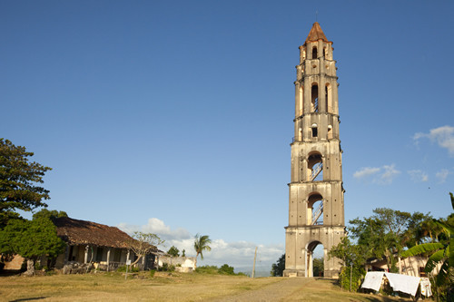 Cuban-Sugar-Plantation Tower and Slave Quarters