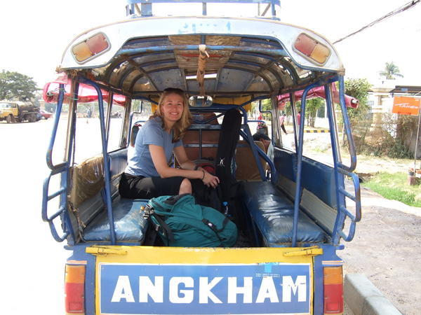 Heidi at the Thai-Laos border