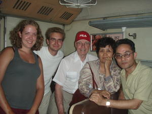 us with susan and thespal on the train to delhi