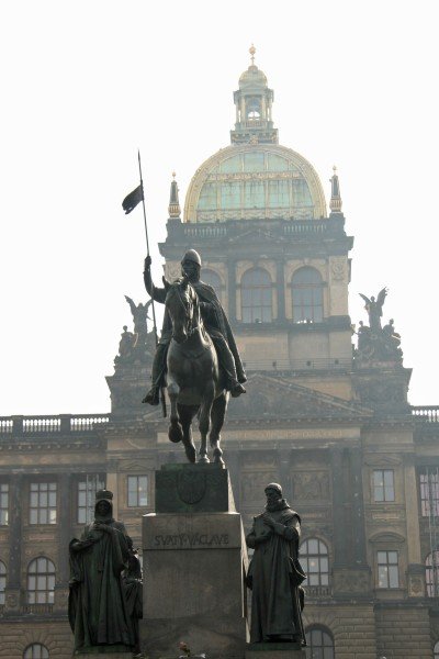 Statue of St. Wenceslas in front of National Museum