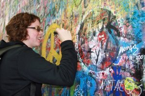 a McCartney writing on the Lennon Wall