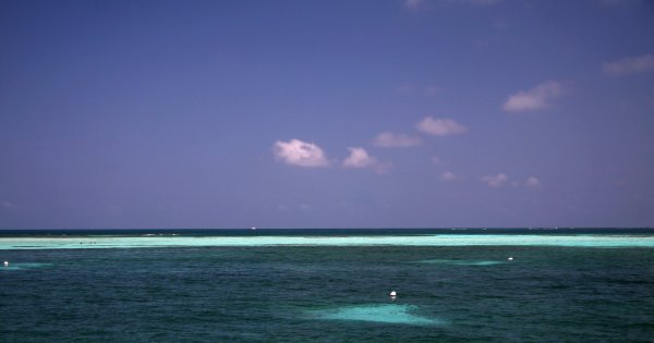 White Sand, and the Barrier reef on the horizon