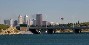 Glenmore Reservoir and downtown Calgary