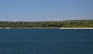 Glenmore Reservoir and Rocky Mountains