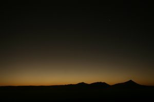 Crescent moon high above the southern Altiplano
