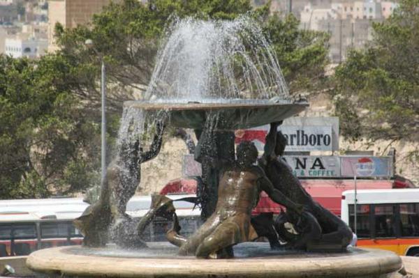 Triton Fountain, at the Valletta Bus Terminal