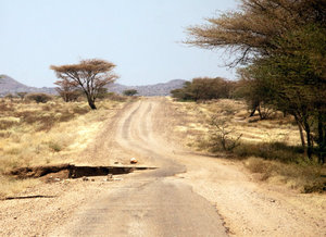 The paved road between Lodwar and Kalakol