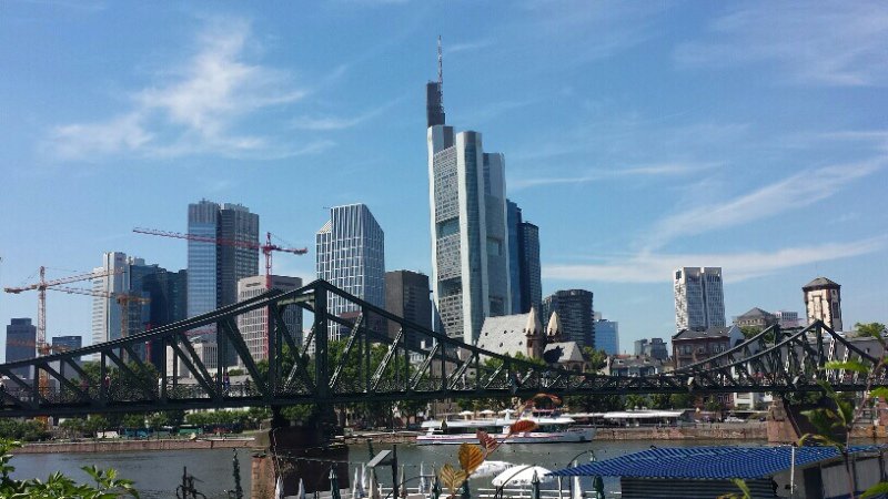 Frankfurt skyline over River Main