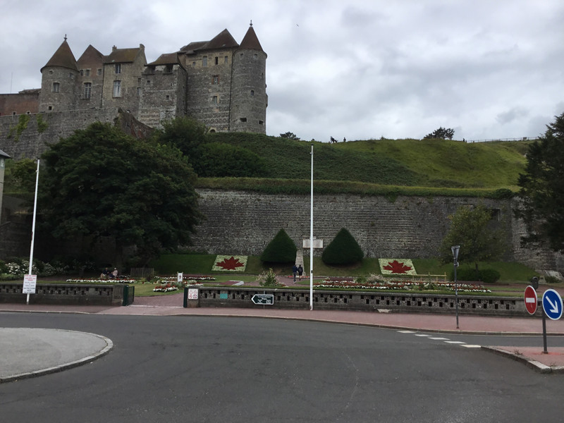 Dieppe Canadian memorial at base of castle