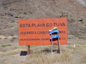 Typical sign for the Beach Tecolote in La  Paz