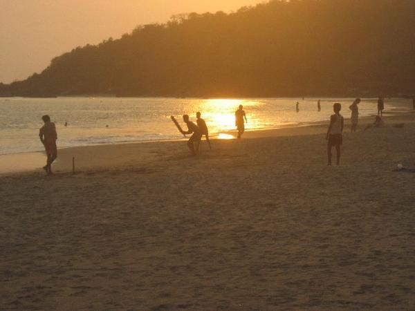 Beach cricket @ sunset