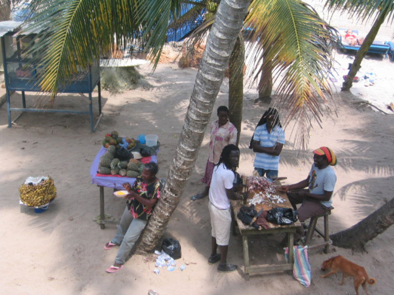 Vendors on the beach at Big Milly's