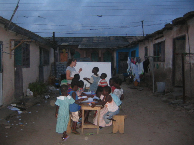 Class at the fishing village