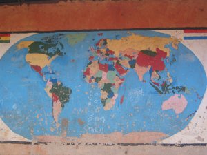 Map of the world painted in the school