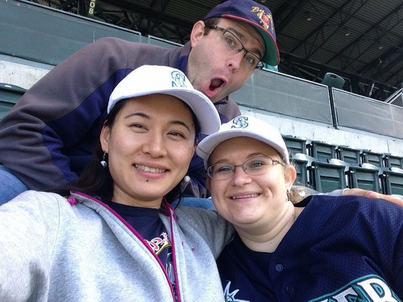Lynn, Jacob, and Me at a Mariners game