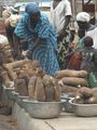 Yams for sale on the street in Larabanga