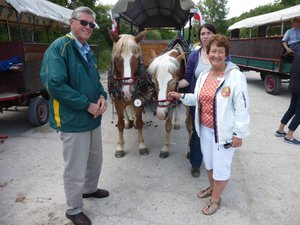 Donald and Carol with horses on our horse and cart ride