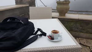 Cappuccino auf dem Monte Solaro.