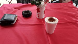 Kaffeepause bei den Ruinen von Pompeji.