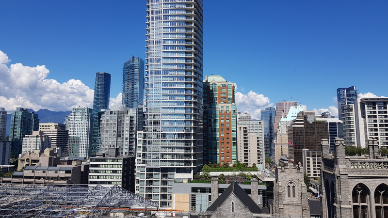 Blick von meinem Hotel in Vancouver auf die Stadt.