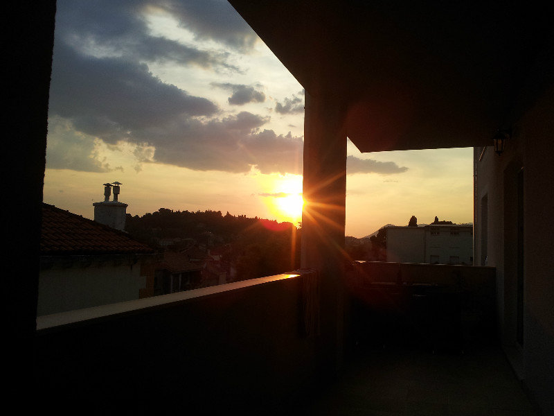 Und der Sonnenuntergang auf dem Balkon