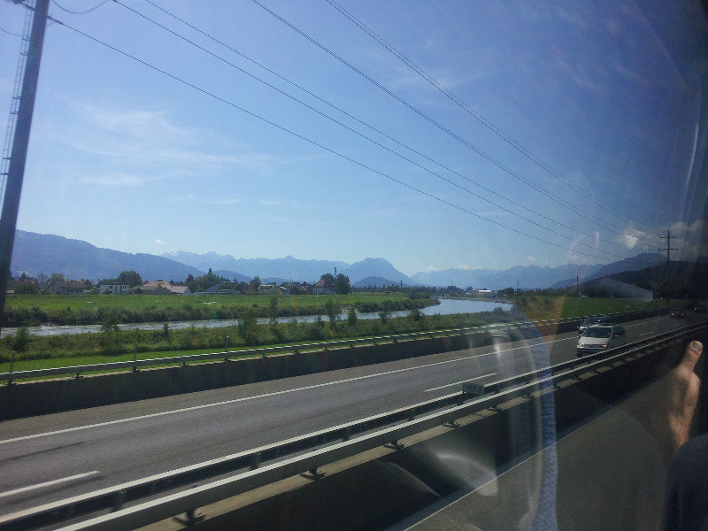 Sehenswerte Landschaft an der Grenze zwischen Schweiz und Österreich