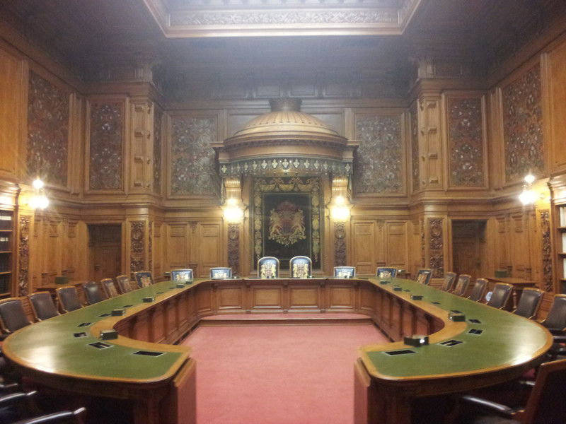 Sitzungssaal des Senats im Hamburger Rathaus.