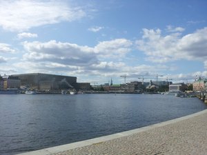 Blick auf Königlichen Palast und Reichstag in Stockholm.