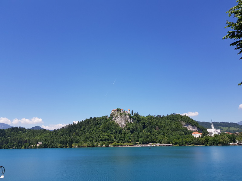 Blick auf die Burg von Bled.