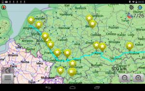 OsmAnd Europe route plan, to Poland.