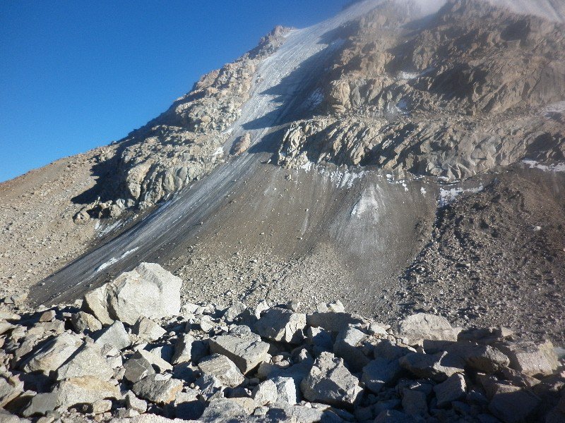 Glacier leaves piles of rock