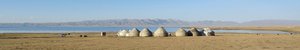 Panoramic PIC Yurt camp and Song kul