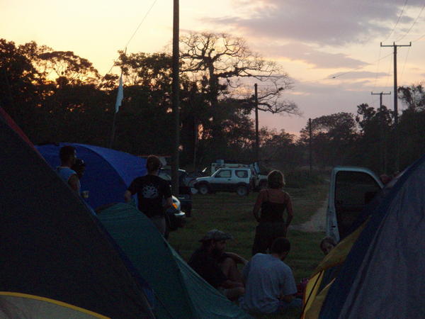 Tenting at sunset