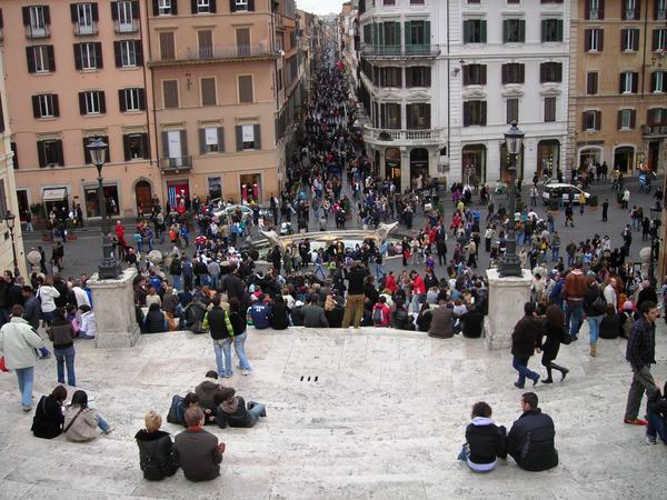 looking down on Spanish Steps