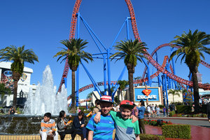 Ryley and Griff in front of the Superman Escape - Fin and I did this one!