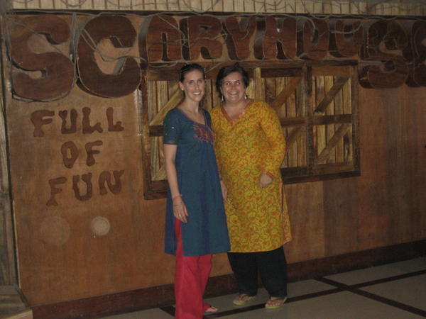 Carrie and I outside Scary House!!!!