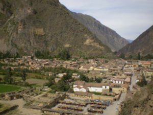 View of Ollantaytambo from the fort