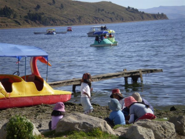 Children playing at Titicaca