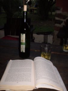 Vino and a book after work